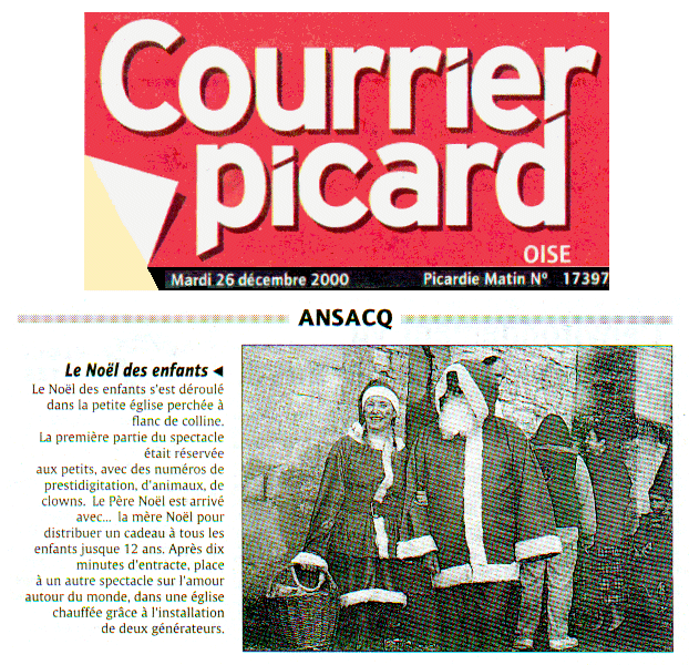 Article du Courrier Picard du 26 Dcembre 2000